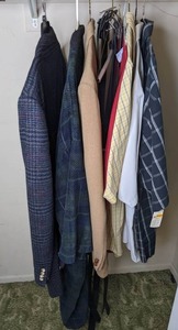lot 130 image: Mens XLXXL Clothing Blazers, Button Downs, Robe, Belts and More