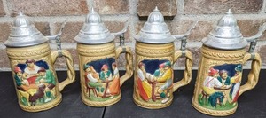 lot 208 image: Celebrate Octoberfest with a Set of Four Unique Beer Steins