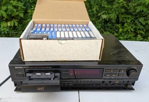 lot 150 image: Vintage Denon DTR 2000 Digital Audio Tape Deck with Box of Tapes