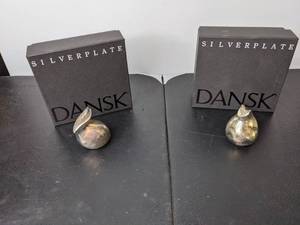 lot 69 image: Vintage Set of (2) Dansk Silver Plated Paperweights
