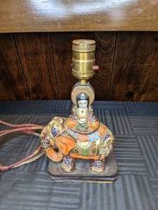 lot 287 image: Vintage Goddess Riding Elephant Table Lamp