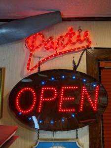 lot 278 image: Open & Party LED Neon Business Sign, Red