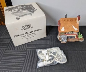 lot 412 image: Heritage Village Collection Dickens Village Series Betsy Trotwoods Cottage Lighted Ceramic House, 1989