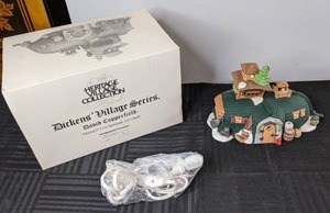 lot 417 image: Heritage Village Collection, Dickens Village Series, Peggottys Seaside Cottage Lighted Ceramic House, 1989