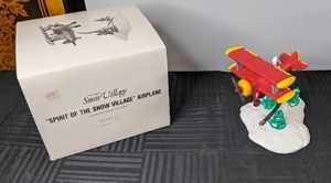lot 407 image: Dept 56 Original Snow Village Collection Spirit Of the Snow Village Ceramic Airplane