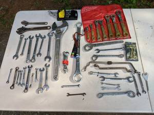 lot 464 image: All the Wrenches Stanley Combination Wrench Set, Craftsman, Diamalloy, Jensen Ignition Wrenches, Hitch Ball Wrench, Etc.