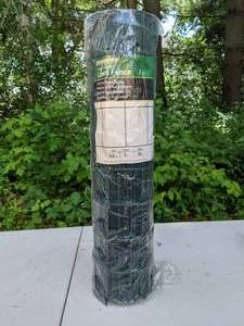 lot 381 image: One NEW Roll 25 Ft. Vinyl Coated Lawn Fence, 2 Ft. Tall, Mesh is 2 x 3