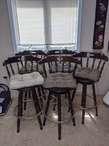 lot 522 image: Set of (5) Swivel CounterBar Stools