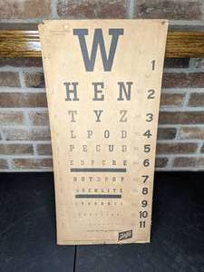 lot 18 image: Rare 1966 Schlitz Beer Eye Chart