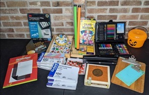 lot 531 image: An Assortment of Art and Office Supplies includes 3M, Creatology, Oxford Notecards, Roseart