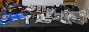 lot 633 image: Assortment of Electrical Cables and Accessories Audio Video Cables, Stereo Cables, AV Extension Connectors, Matching Transformer and More