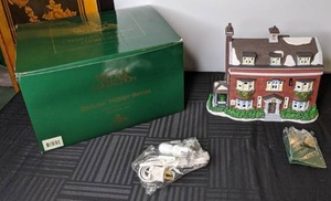lot 567 image: Heritage Village Collection, Dickens Village Series, Gads Hill Place Lighted Ceramic Cottage, 1997