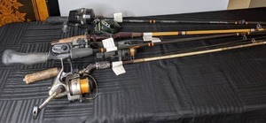 lot 564 image: Collection of 5 Fishing Rods and Reels Cirrus Shakespeare, 1040 Mitchell, Shimano and More