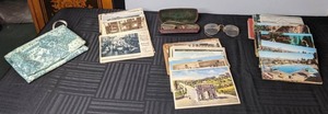 lot 561 image: Collection of Vintage Postcards (US and International) and 2 Pair of Vintage Eyeglasses