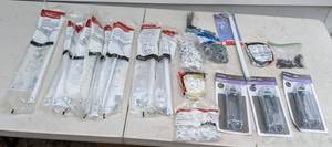 lot 767 image: Rubbermaid and GB Storage Support Braces, Clamps, Staples