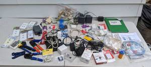 lot 671 image: Bits & Bobs HDMI & Power Adapters, Wire Strippers, iCOM Communications Receiver, 2-Port Wall Plates, & So Much More