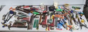 lot 675 image: Huge Array of Hand Tools Wrenches, Pliers, Hammers, Clamps, Tape Measures, and Tons More
