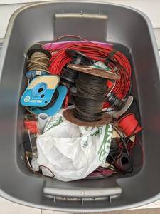 lot 663 image: Large Bin Full of Wires and Cables