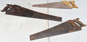 lot 686 image: Lot of 3 Vintage Hand Saws (Possibly Swedish Sandvik Saws)