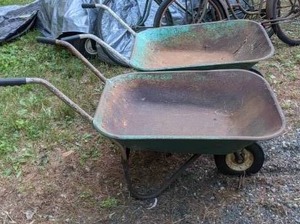 lot 789 image: Pair of Wheel Barrows and Vintage Pedal Bikes