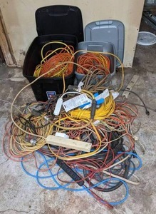 lot 771 image: Multiple Amazing Bins Full of Electric Cords