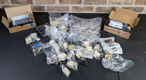 lot 616 image: Cable and TV Electronic Equipment Lot Directv SWM Power Inserter, Coaxial Cable Connectors, N-Channel Mosfet, Pomona MDP-02 and More