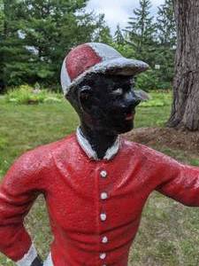 lot 359A image: Rare Vintage Ornamental Concrete Lawn Jockey Statue