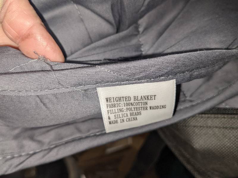 Dark Gray 100% Cotton 15 lb. Weighted Blanket, 48 x 72