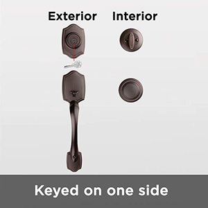 Kwikset Front Entry Dool Handle Set, Venetian Bronze