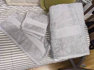 Silver AeroSoft Zero-Twist Combed Cotton Six-Piece Towel Set
