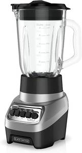 BLACKDECKER PowerCrush Multi-Function Blender with 6-Cup Glass Jar, 4 Speed Settings, Silver