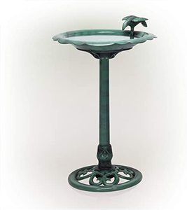 Alpine Birdbath with Bird Decoration