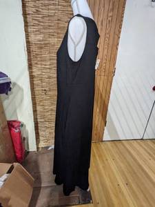Talbots Sleeveless Black Midi Dress wBack Cut-out, Sz 1X