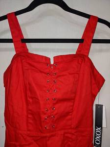 Macys XOXO Juniors Red Lace Up Dress, Sz XS