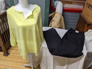 Talbots Pants and Yellow Shirt, Size 2XXL