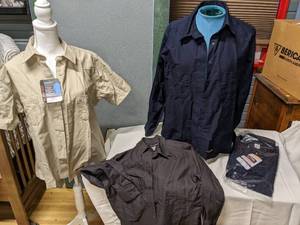 4 Wrangler Work Wear Button Up Shirts, LXL