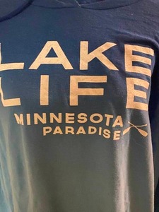 Lake Life Minnesota Paradise Blue Ombre Lightweight Sweatshirt Sz XL