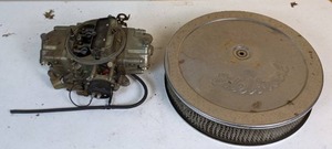 lot 36 image: Holley Carburetor and Edelbrock Chrome Air Cleaner
