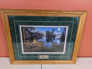 lot 102 image: Moonlight Bay Framed Artwork By Kim Norlien, 20 x 16