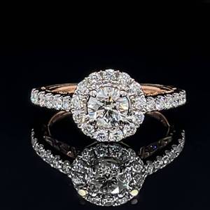 lot 14 image: Diamond Engagement Ring 1.00ctw Halo Style, VS Quality Incredible Detail Scrolling in 18k Rose & White Gold. $3250 Retail VIDEO