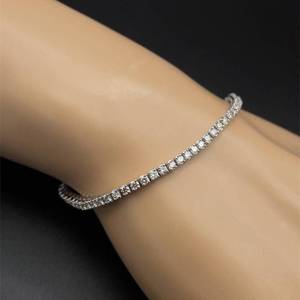 lot 10 image: NEW 2.20 Carats Diamond Tennis Bracelet, Stackable, Well Crafted in USA 14k White Gold $4,400 Retail