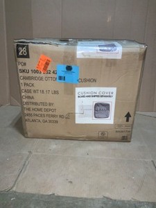 Hampton Bay Cambridge Brown Wicker Outdoor Patio Ottoman with Bare Cushion. See Pictures