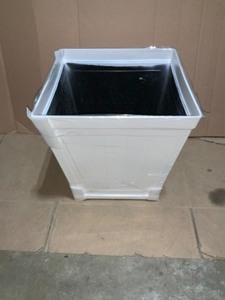 PRIVATE BRAND UNBRANDED Hanover 14 in. White Resin Beadboard Self-Watering Square Planter. See Pictures