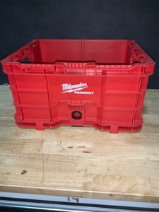Milwaukee PACKOUT 18.6 in. Tool Storage Crate Bin with Carrying Handles and 50 lbs. Weight Capacity. See Pictures