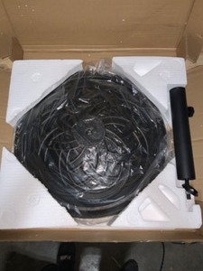 Walker Edison Furniture Company Circle Weave Round Metal Patio Umbrella Base in Antique Bronze. See Pictures