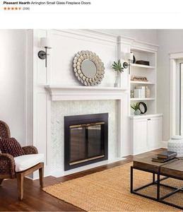 Pleasant Hearth Arrington Small Glass Fireplace Doors. See Pictures