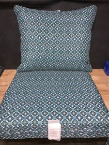 ARDEN SELECTIONS 22 in. x 24 in. 2-Piece Deep Seating Outdoor Lounge Chair Cushion in Sapphire Alana Tile. See Pictures