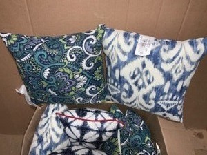 Three Different ColorsDesigns of Outdoor Throw Pillows. See Pictures