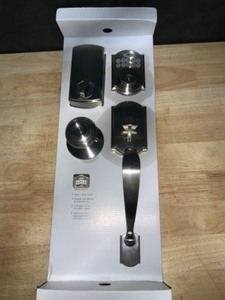 Defiant Castle Satin Nickel Electronic Door Handleset with Hartford Knob. See Pictures