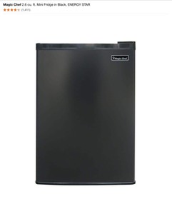 Magic Chef 2.6 cu. ft. Mini Fridge in Black, ENERGY STAR. See Pictures